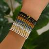 19 Pcs Fashion Bead Bracelet Set High Quality Glass Material Sturdy Shining for Individualized Style Expression and Parties