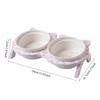 3pcs/set (1pc rack + 2pcs bowl) Non-Slip Ceramic Double Pet Food Bowl for Cats and Dogs - Prevents Spills and Slips