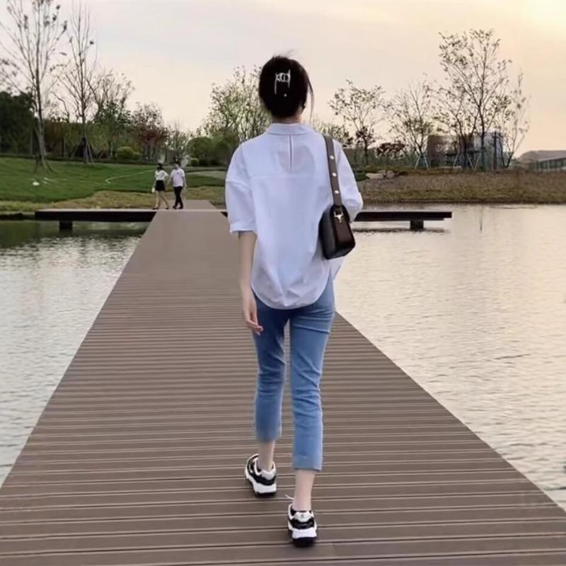 Mid-sleeve Thin Shirt Women's New Summer Sun Protection Clothing Loose Slimming Casual Shirt