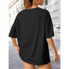European Size Women's Heart Print Crew Neck Short-Sleeved T-Shirt - Heart Pattern Print T-shirt, Convenient Pattern Design, Loose Casual Top