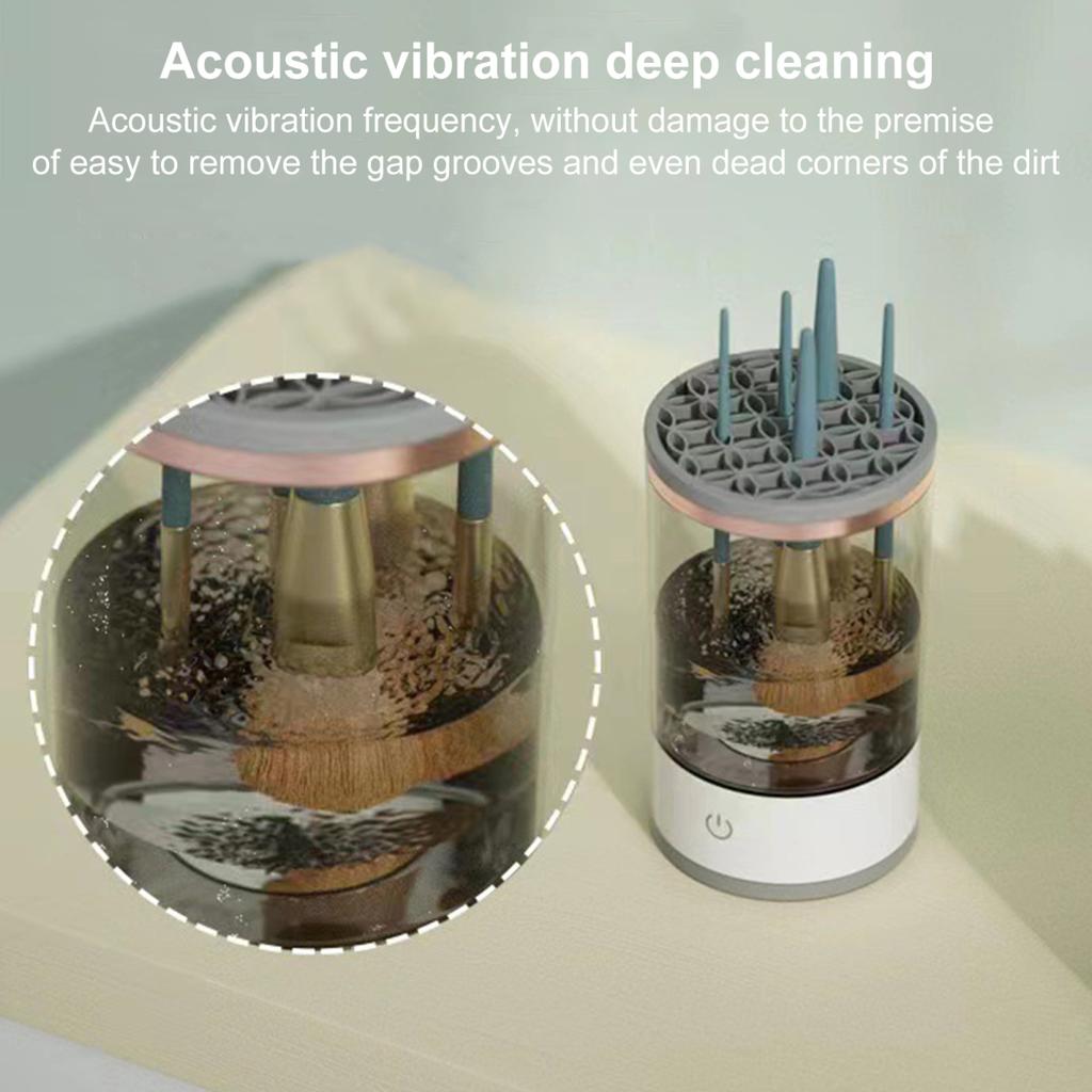 Elektrisk sminkebørsterenser USB automatisk kosmetisk børsterensemaskin Multifunksjons skjønnhetsbørste Tørketrommelholder Vaskeverktøy