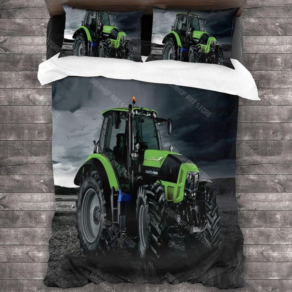 3D Printing Tractor Duvet Cover Set Boys Tractor Bedding Set Truck Bedding Set Farm Tool Cart Comforter Cover Set