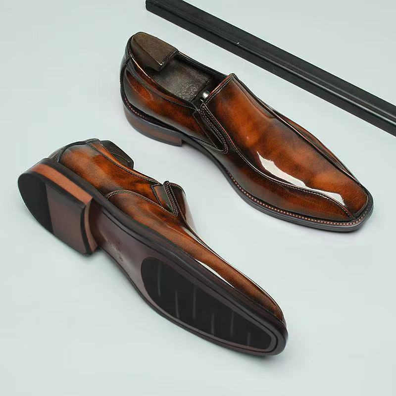 Mocasini din piele de vacă de înaltă calitate, lucrați manual, stil britanic, cu trei articulații, de primăvară, pentru bărbați, pentru afaceri, nuntă, lac-up