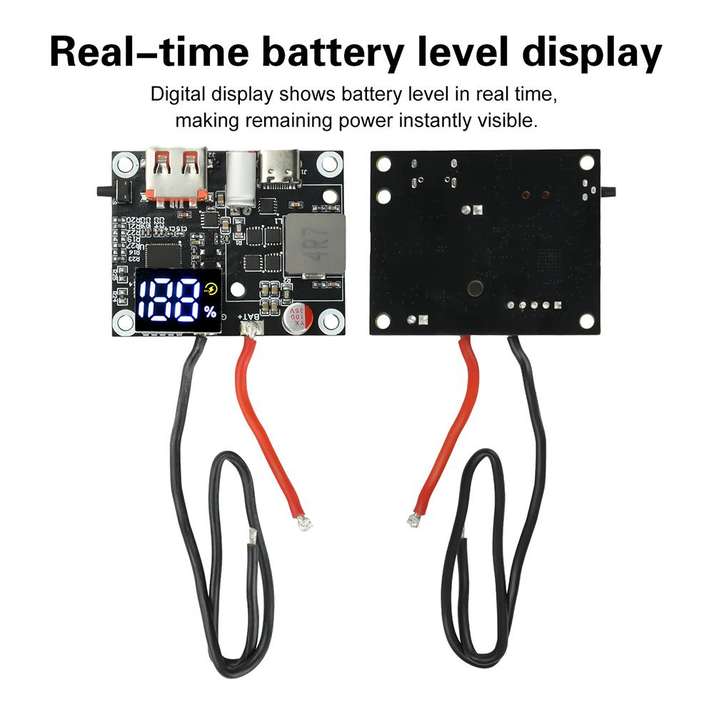 65W Mobile Power Module Bidirectional Fast Charging DIY Circuit Board Dual Interface Type-C USB-A for 3-6S Battery
