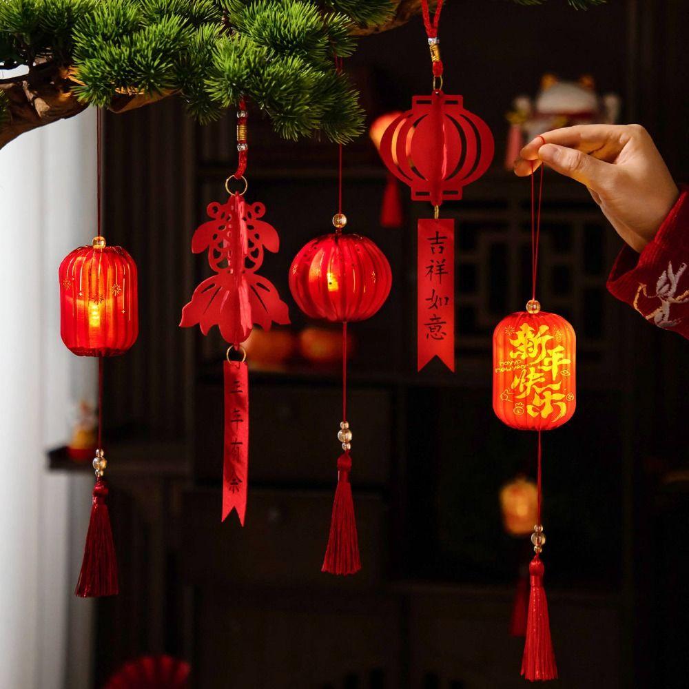 2026 Horse Year New Year Lantern Red Chinese Style Handheld Lantern Small Lanterns Tassel Lantern Hanging Ornament
