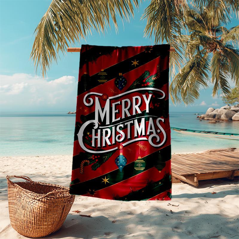 Ultra-Soft Beach Towel with Christmas Theme,Ideal for Pool - Camping, Diving - Perfect Travel Essential, Vibrant Beach Towel.
