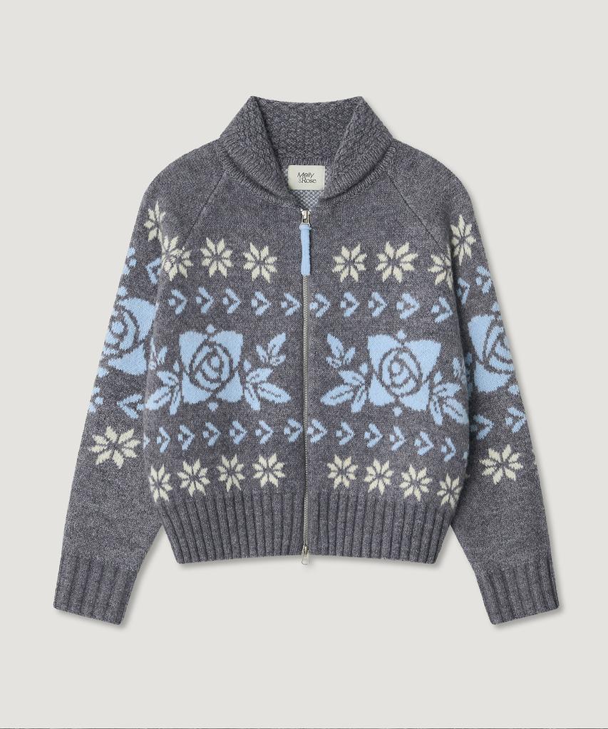 MELLY&ROSE Rose Cowitchan Zip-Up Knit Blouson (310252)_Gray