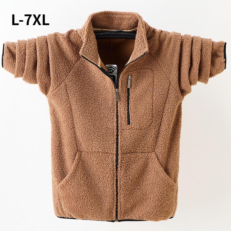 Men's Zipper Up Polar Fleece Jackets Lightweight Athletic Fall Winter Warm Fuzzy Soft Jacket Mock Neck Thick Outwear Coat Hiking Jackets for Men