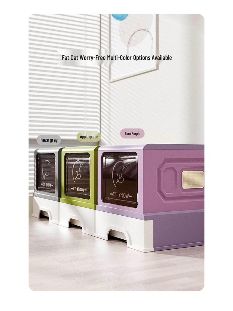 Pull-Out Cat Litter Box with Odor-Blocking Drawer and Full Enclosure