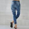 Frauen Sommer Elastische Plus Lose Denim Casual Kordelzug Plus Cropped Jeans