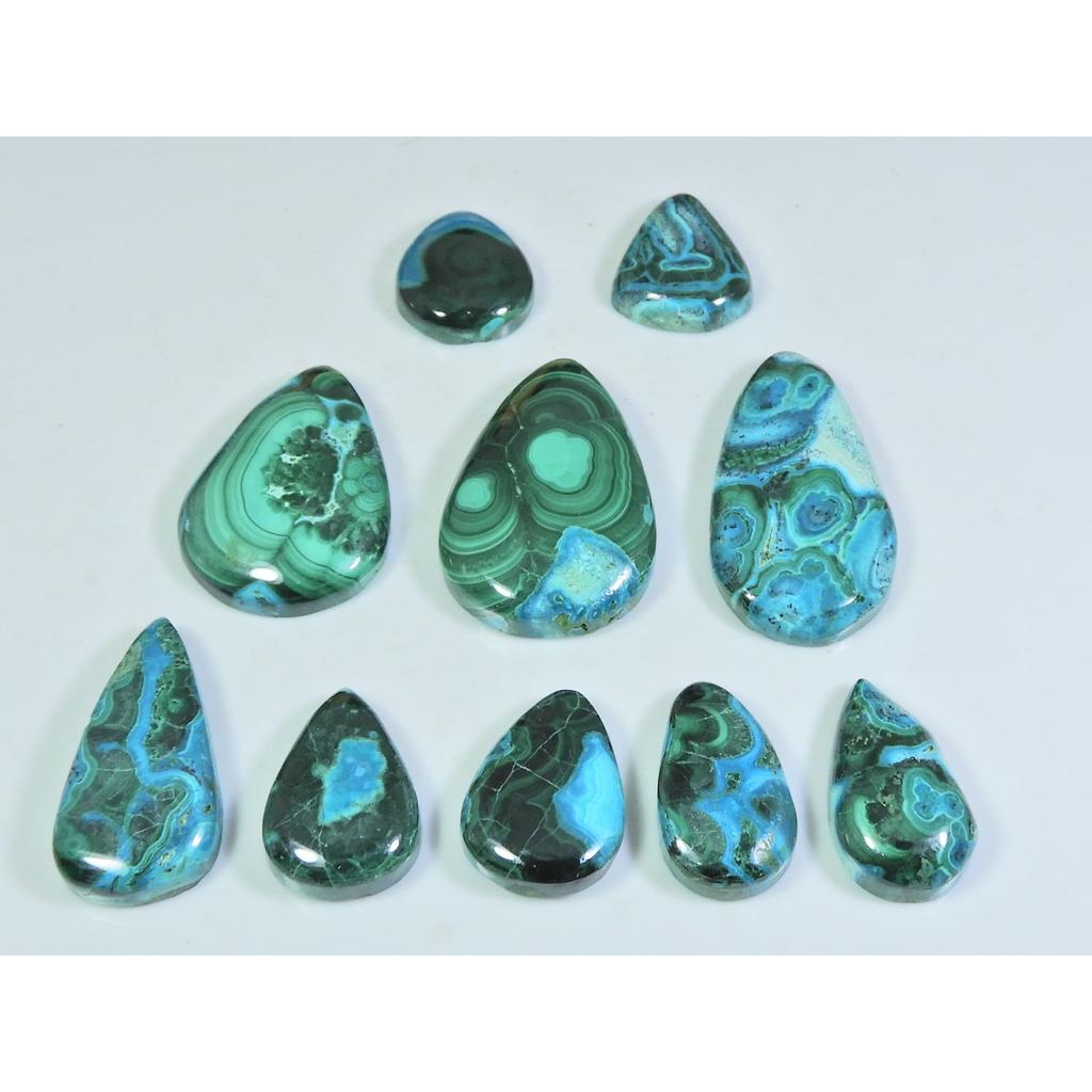 18X33-14X17MM Natural chrysocolla Malachite Pear Cabochon Gemstone 10Pcs Lot C-79
