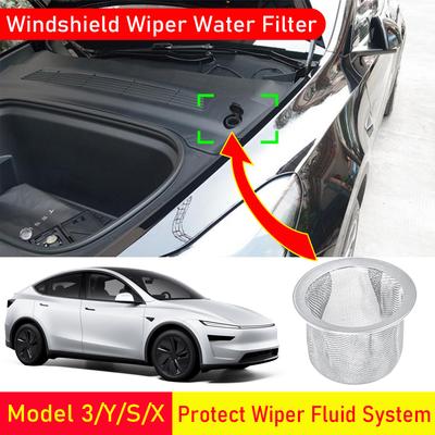 Windshield Washer Fluid Filter For Tesla Model 3 Y S X Juniper Glass Water Filter Screen Mesh Inlet Grill Protective Accessories