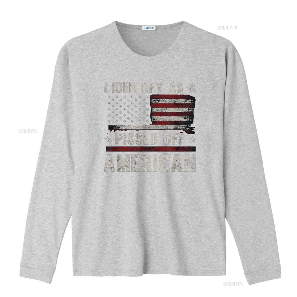 I Identify As Pissed Off American Vintage Flag T Shirt vintage Washed Unisex Top For Everyday Wear Stylish designer clothes