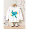 Kids' Casual Crew Neck Sweatshirt with Applique - Fabric with Slight Stretch - Regular Fit Cartoon Alphabet Print Pullover