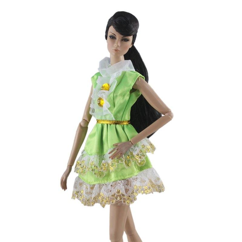Green Lace Fashion Doll Clothes For Barbie Doll Dress Gown Outfits For Barbie Dollhouse 1/6 Dolls Accessories Kids Toy