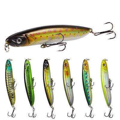 3D Eyes Pencil Type 9.5cm / 18g 6 Colors Sinking Fishing Lures Artificial Bite