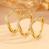 Heart-Shaped Diamond Titanium Steel Ring - European & American Luxury Style