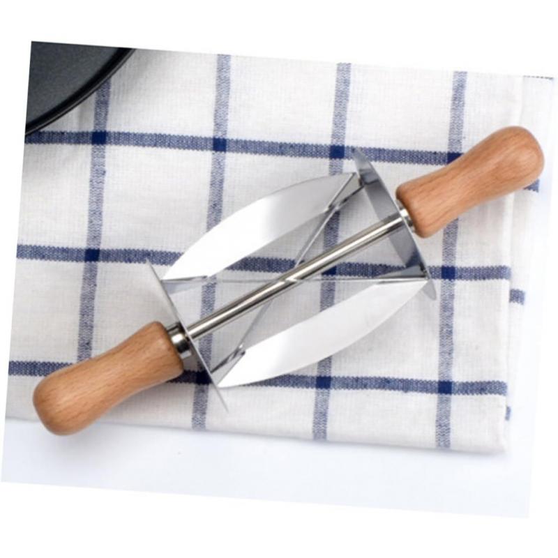 Stainless Steel Baking Knives Set of 4 - Croissant Cutter, Doughnut Moulds, Grid Cutter, Baking Tools