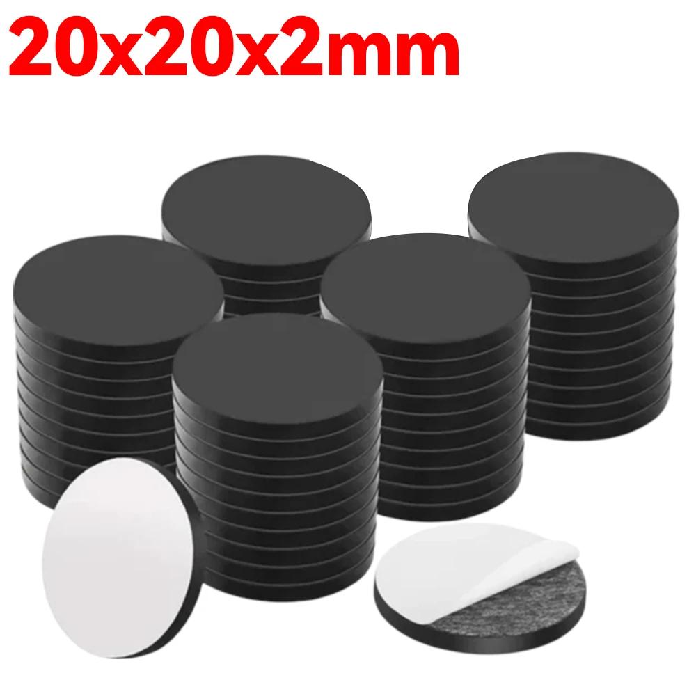 

Round Magnetic Sheets Sticky DIY Office Home Flexible Rubber Circle Magnet Dot Fridge Stickers Self Adhesive Backing Dia 20mm 50PCS