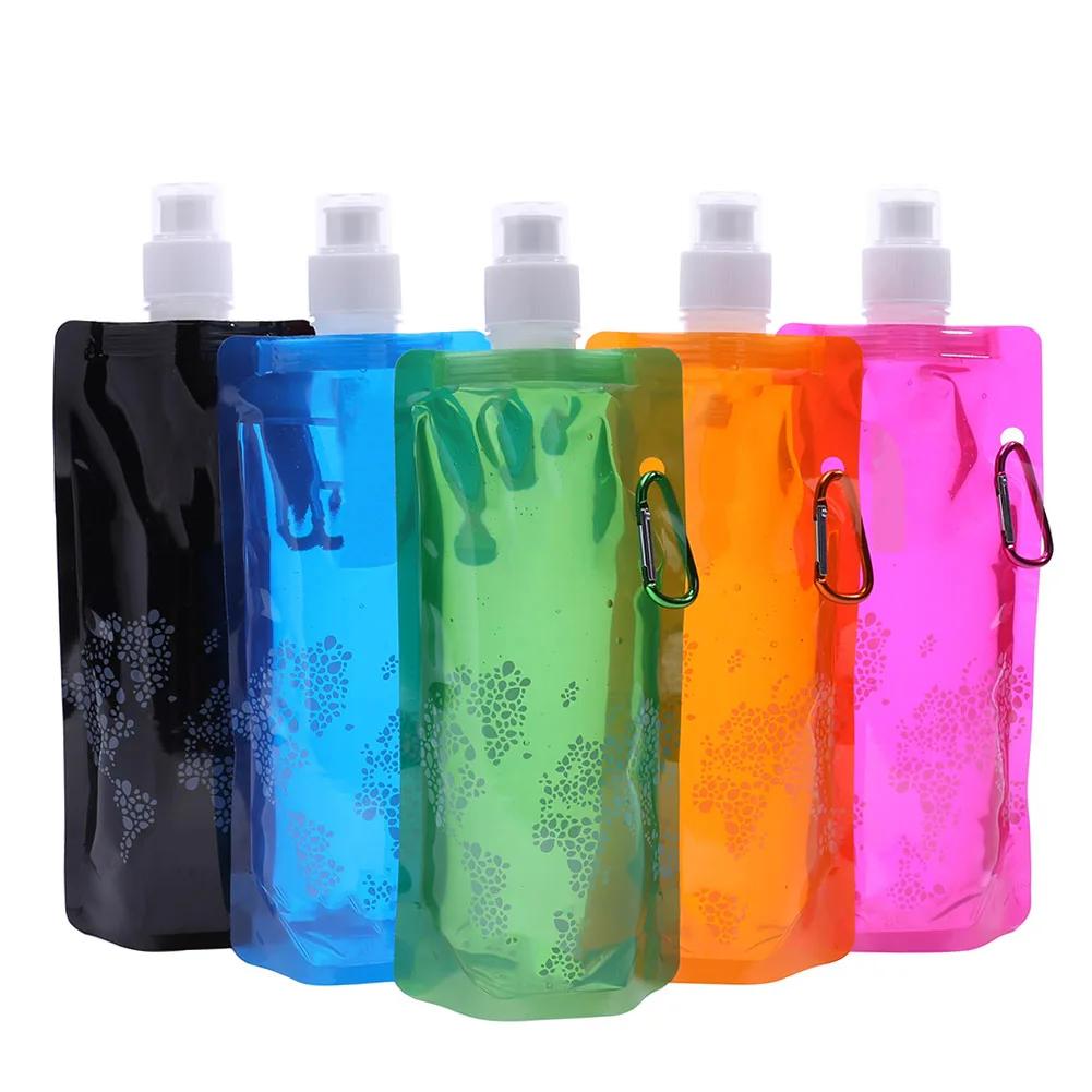 Water Bottle Folding Soft Flask Sport Water Bottle Water Case Collapsible Drink Water Bottle Water Case Running Camping Hiking