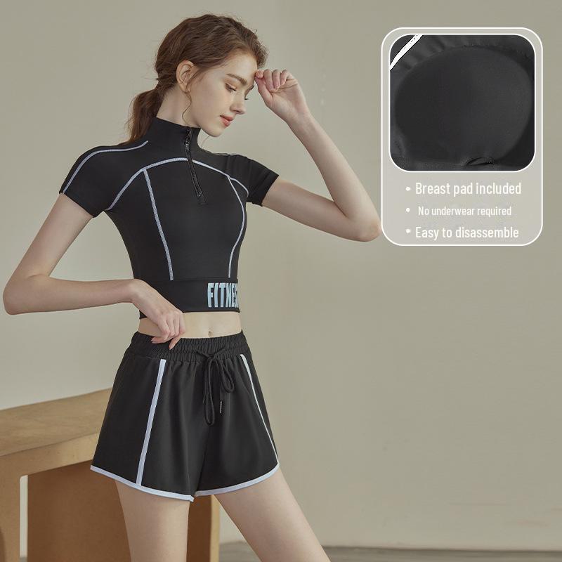 

Женские летние топы для йоги и бега с коротким рукавом для фитнеса 2025 года S