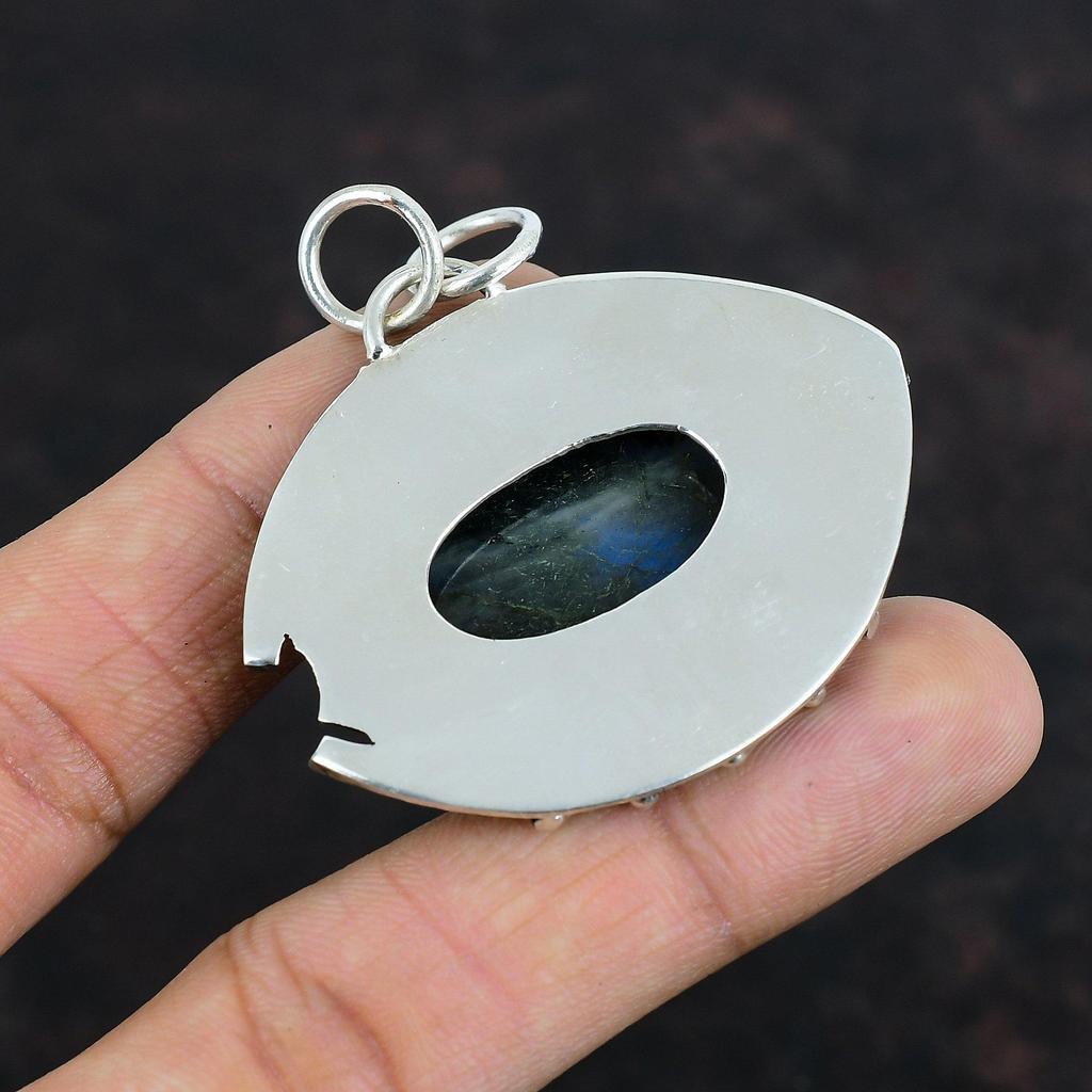 Rainbow Mystic Fire Labradorite Pendant 925 Sterling Silver Pendant Handmade Gemstone Pendant Elegant Jewelry Antique Pendant Gifts For Wife