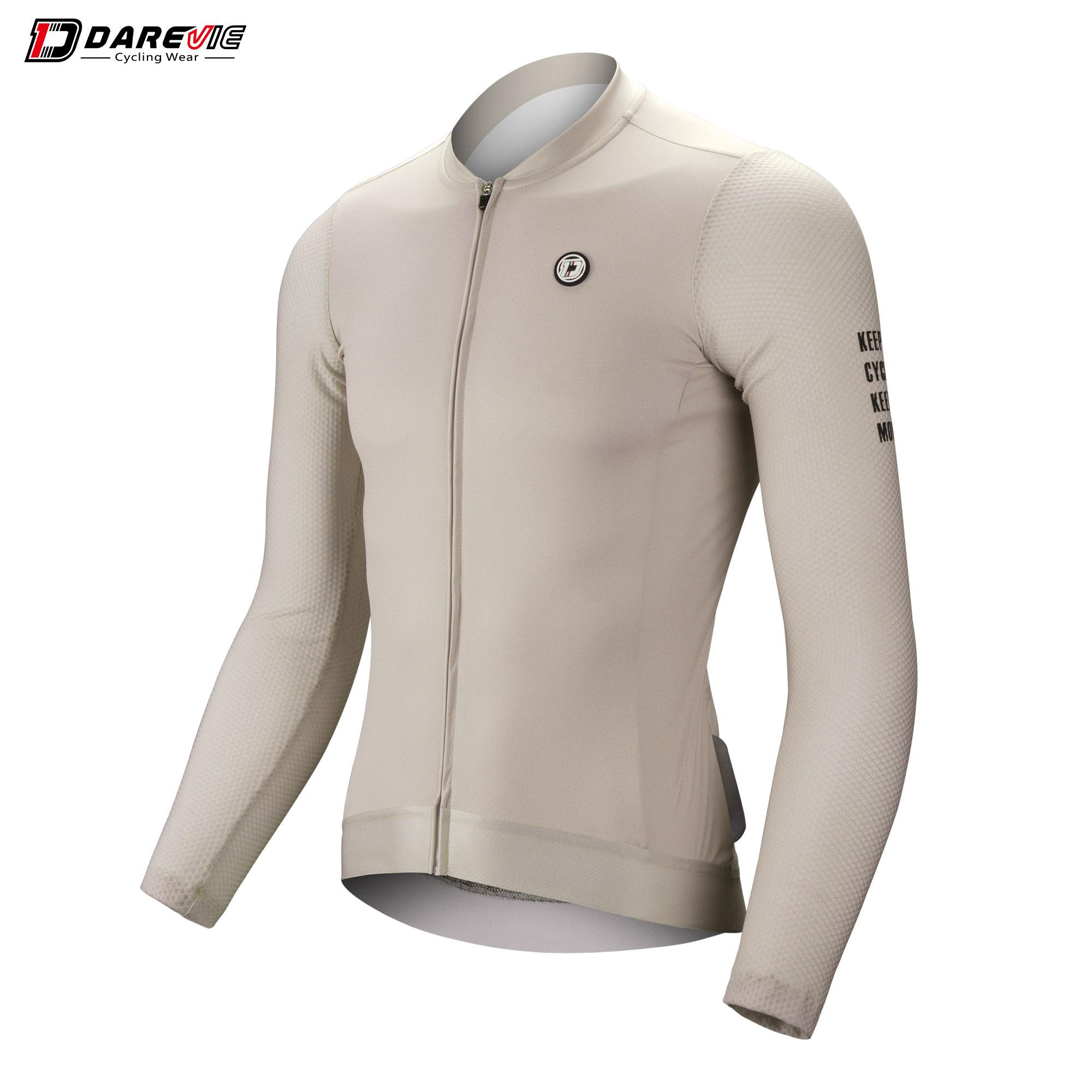 DAREVIE Cycling Jersey Small Size SPF 50+ Training Level Men Women Long Sleeves Cycling Jersey Breathable Man Cycling Maillott Asian-S