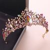 Baroque Vintage AB Colors Crystal Wedding Crown for Princess Bridal Diadem Tiaras Headbands Prom Pageant Flower Hair Jewelry