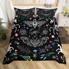 Grimace Dead Moth Skull Pattern Gothic Style Digital Printing Duvet Set Bedding