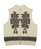 GLACK Gnt065 Ugly Navajo Zip-Up Knit Vest (Beige)