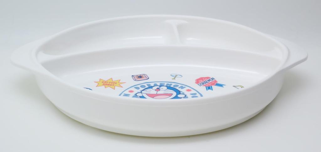 OSK Plate Tableware Doraemon DORA Lunch Plate for Children with Handle Deep Type with Rubber Feet Microwave Safe Dishwasher Safe Made In Japan CB-36