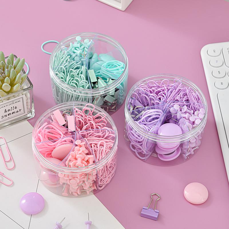 

Офисный набор Macaron Color: 6-секционное хранилище со скрепками, резинками, кнопками и зажимами для папок. лаванды фиолетового