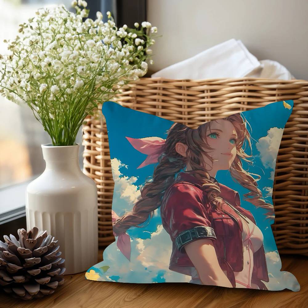 A-Aerith Gainsborough Cushion Cover Car Throw Pillow Case For Sofa Car Christmas Gift 40x40cm 45x45cm