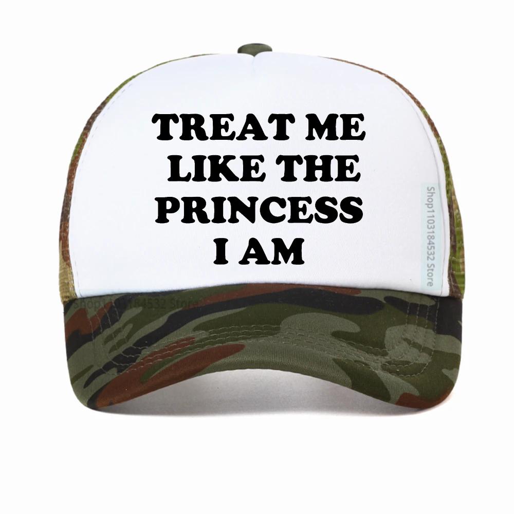 Treat Me Like The Princess I Am Letters Printed Baseball Cap Womens Harajuku 90s Fashion Snapback Hat Summer Adjustable Hats