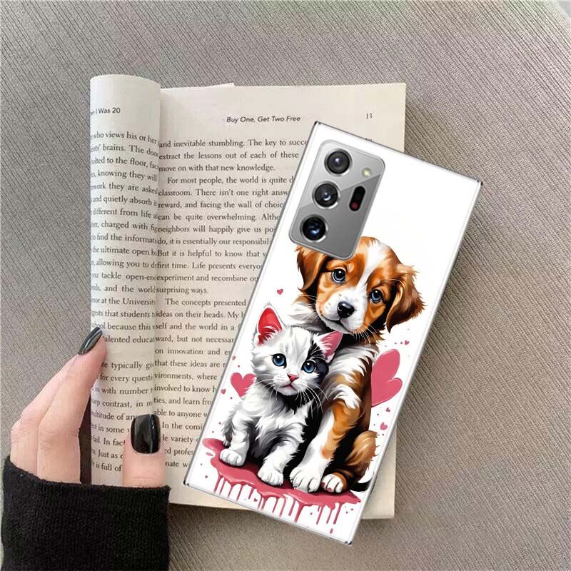 Lovely Puppy Heart Dogs Phone Case for Samsung A17 A37 A57 A54 A14 A24 A34 A07 A04S A02S A12 A22 A32 A52S A16 A26 A36 A56 A72 Ga