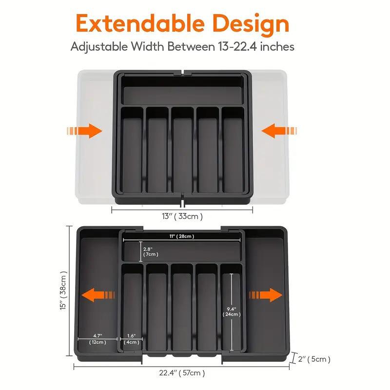 Temu Cross-border Home Storage Rack: Cutlery & Kitchen Organizer Extension Plate Box