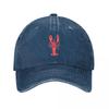 Watercolor Lobster Washed Baseball Cap Fish Fashion Hip Hop Hats Summer FeUnisex Unisex Outdoor Sports Sun protection Baseball Caps