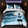 Set Biancheria da Letto Personalizzato con Nome Lionel Messi 1 Copripiumino+2 Federe Logo Calcio Regalo Personalizzato per Occasioni Speciali Decorazione Camera da Letto