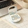 Kawaii Checkered Bow Decor Contact Lens Holder Multicolor Mini Portable Daily Lens Care Case