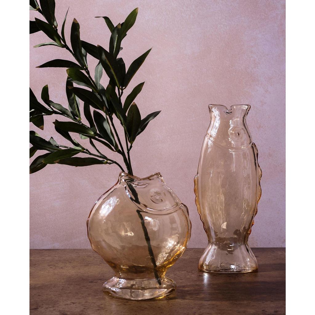 Hestia Glass Fish Vase - Round Shape