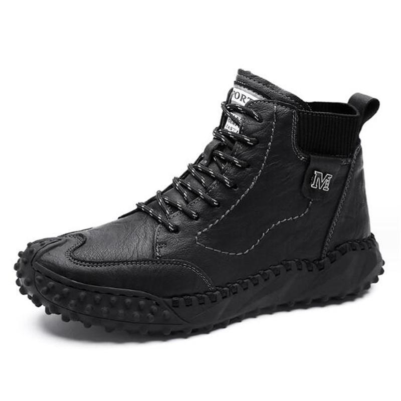 Winter Warm Men's Casual Shoes Fashion Handmade Men's Boots Comfortable Men's Ankle Boots Outdoor High Quality Hiking Boots Men