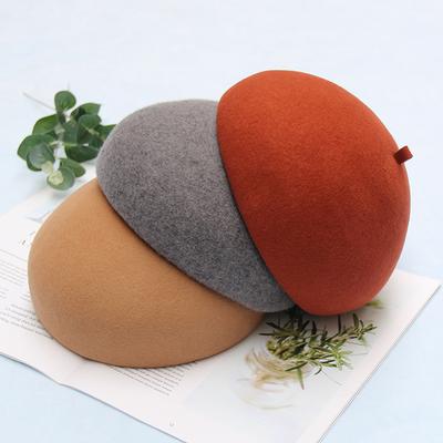 Autumn and Winter Woolen Beret Female British Casual Painter Hat Felt Hat