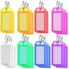 10pcs Flap Transparent Key Labels - Colorful Plastic Keychain Tags, DIY Double-Sided Marking for Airport, Hotel, ZSY
