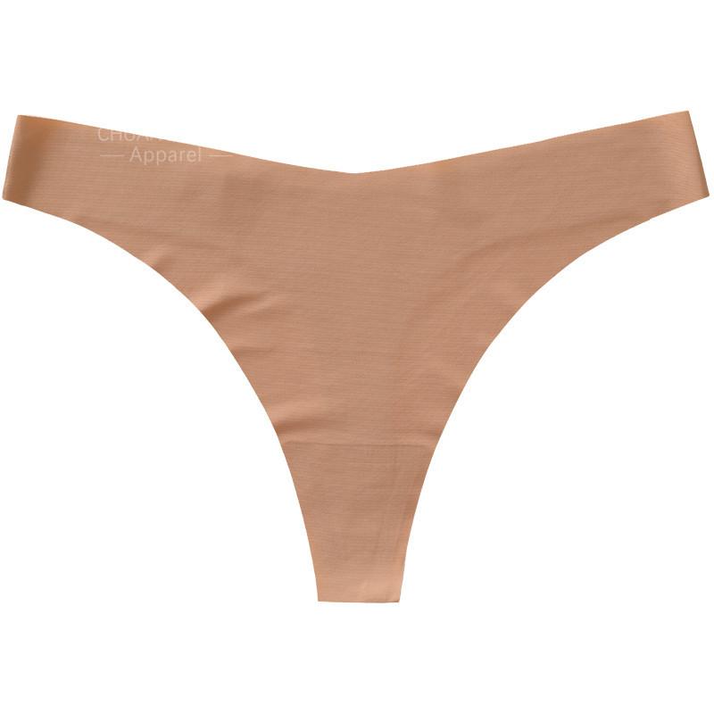 One-piece seamless thong low waist ice silk sexy underwear European and American sports comfortable breathable quick-drying thong S