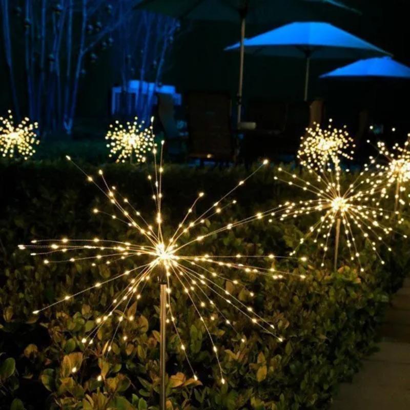 2PCS Led Solar Firework Lights Outdoor DIY String Lights Festival Landscape Garden Decoration Waterproof Lawn Light 1 / 2 PCS