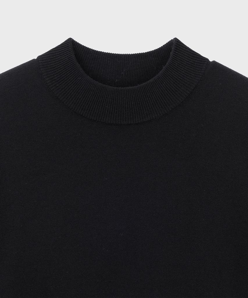 BASIC HOUSE Uni Daily Half-Neck Knit Black Lwkt7102