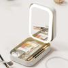 Specchio con Luce LED Scatola Portaoggetti per Trucco Luminosità Regolabile Portatile da Viaggio Scatola Portaoggetti per Cosmetici in Pelle Borsa Portaoggetti per Cosmetici