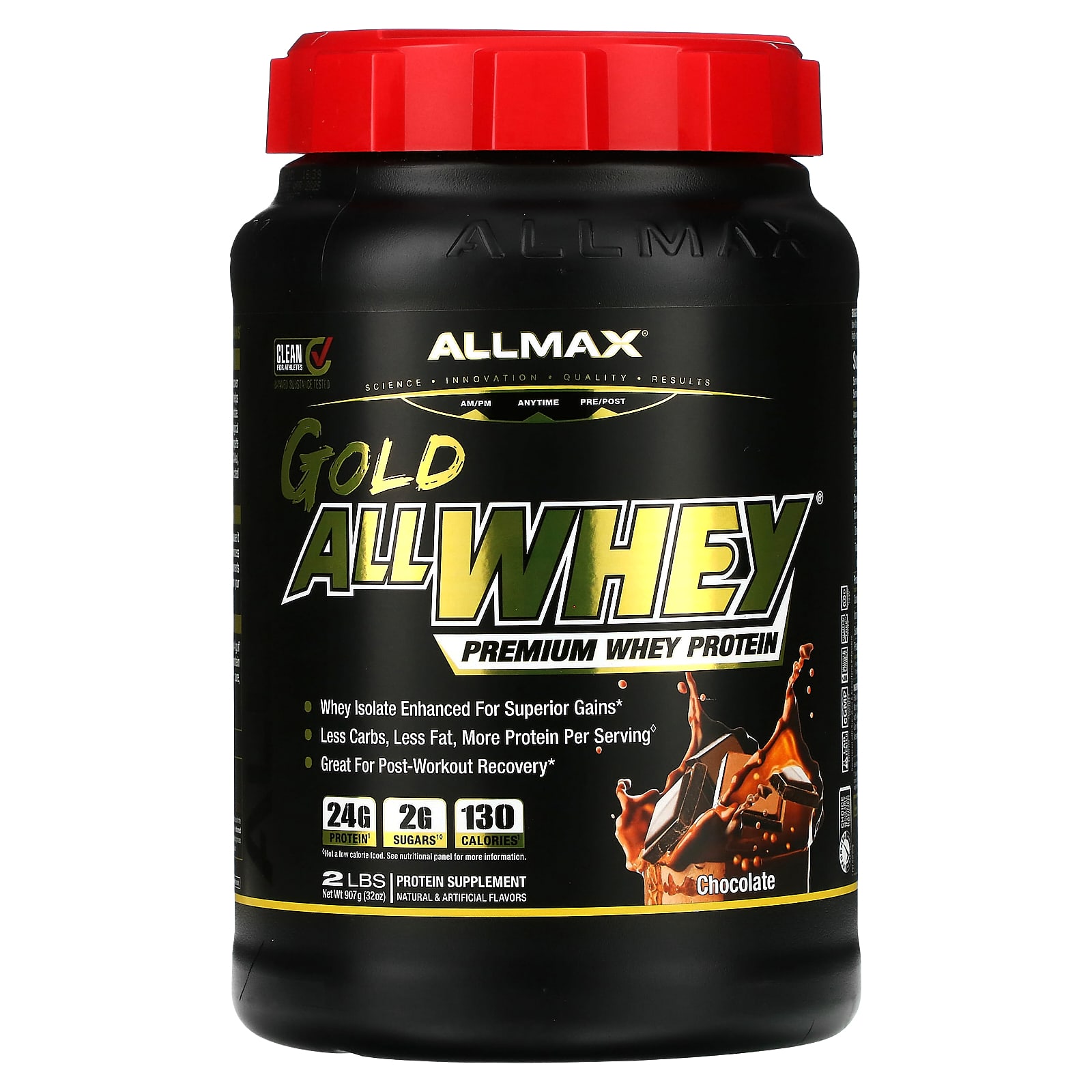 

ALLMAX, AllWhey Gold, 100% Whey Protein + Premium Whey Protein Isolate, Chocolate, 2 lbs (907 g)