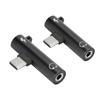 2PCS USB C to 3.5mm Audio Adapter 2 in 1 Audio Charging USB C to Audio Jack ABS USB C to AudioJack for Phone Tablet
