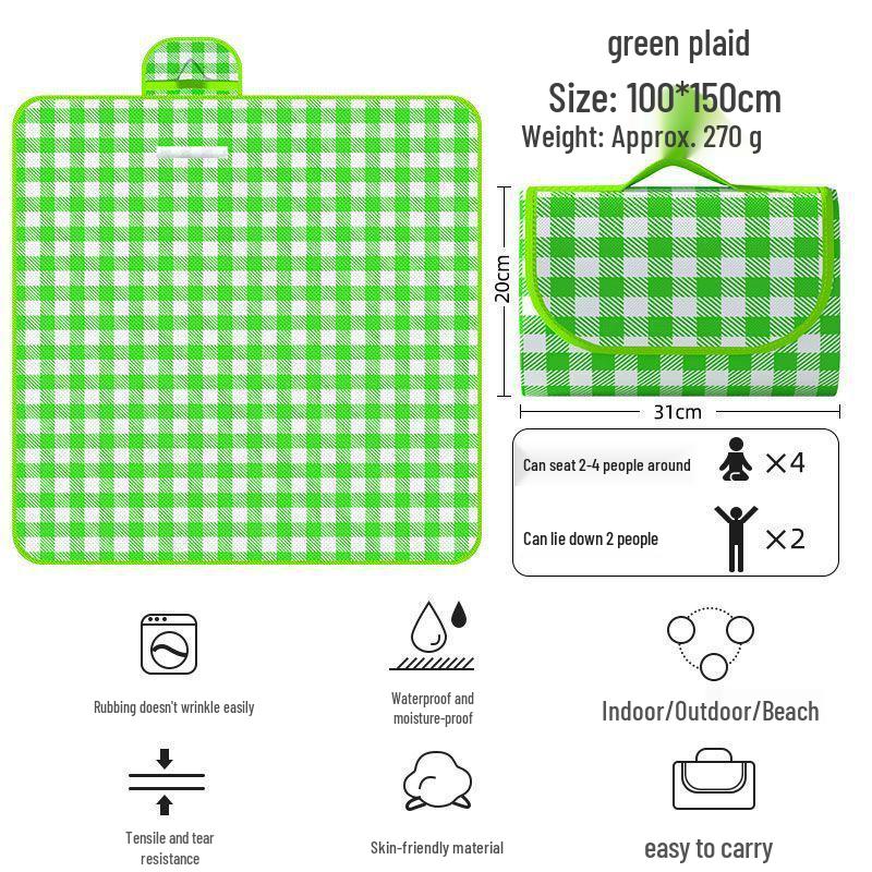 

Waterproof & Thickened Picnic Mat for Camping, Travel, Beach, or Lawn. 1*1.5m (Seats 4)
